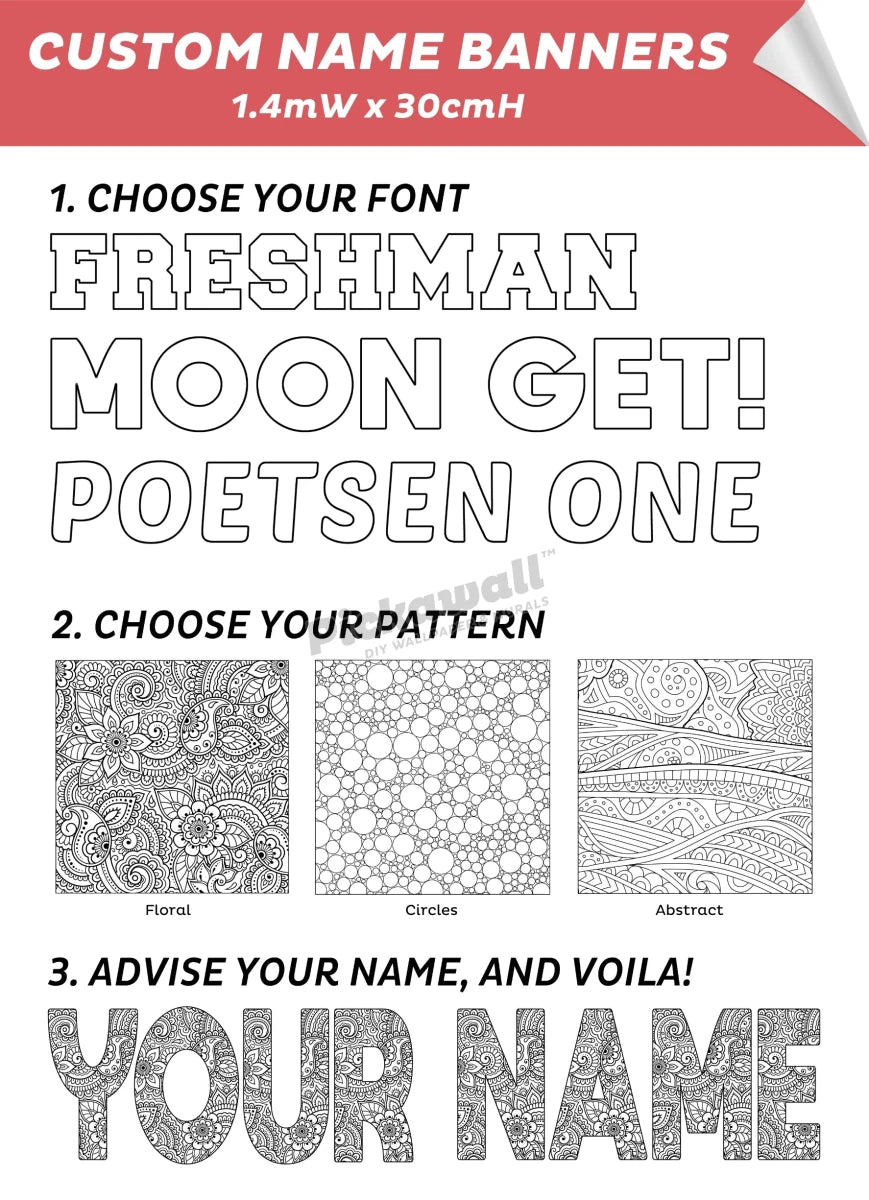 Colour me in Name Posters - Pickawall