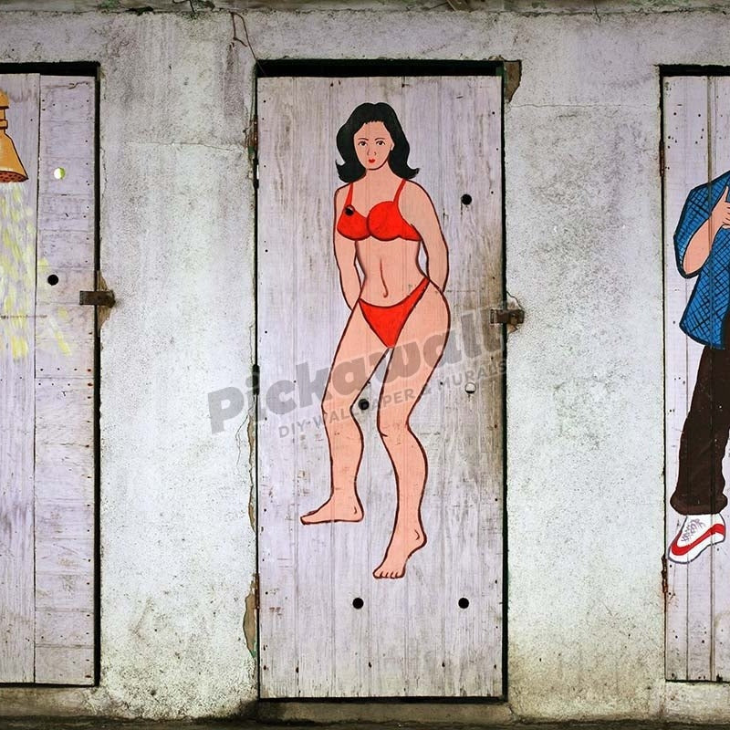 Colourful toilet and shower doors - Pickawall