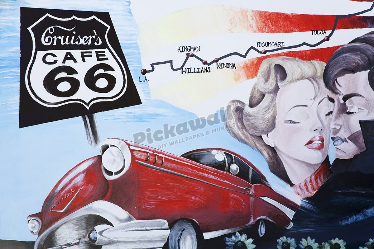 Cruiser's Cafe mural on Route 66. - Pickawall