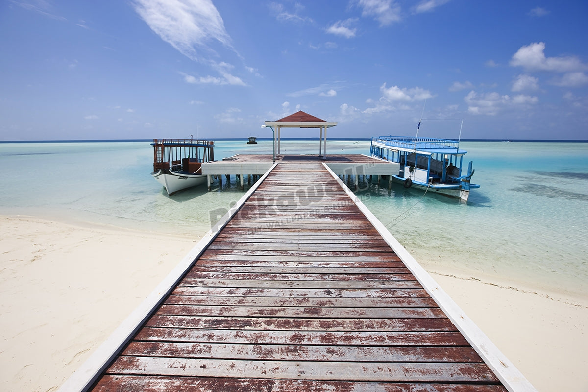 Boats at pier, Maldives