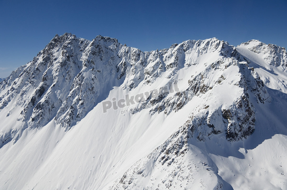 Snow covered mountain in Southern Alps, South Island, New Zealand