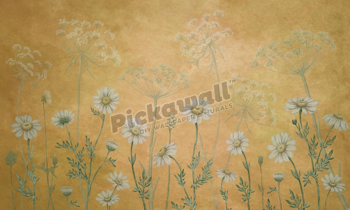 Dazzling Daisies Yellow - Green by Sir Edward - Pickawall
