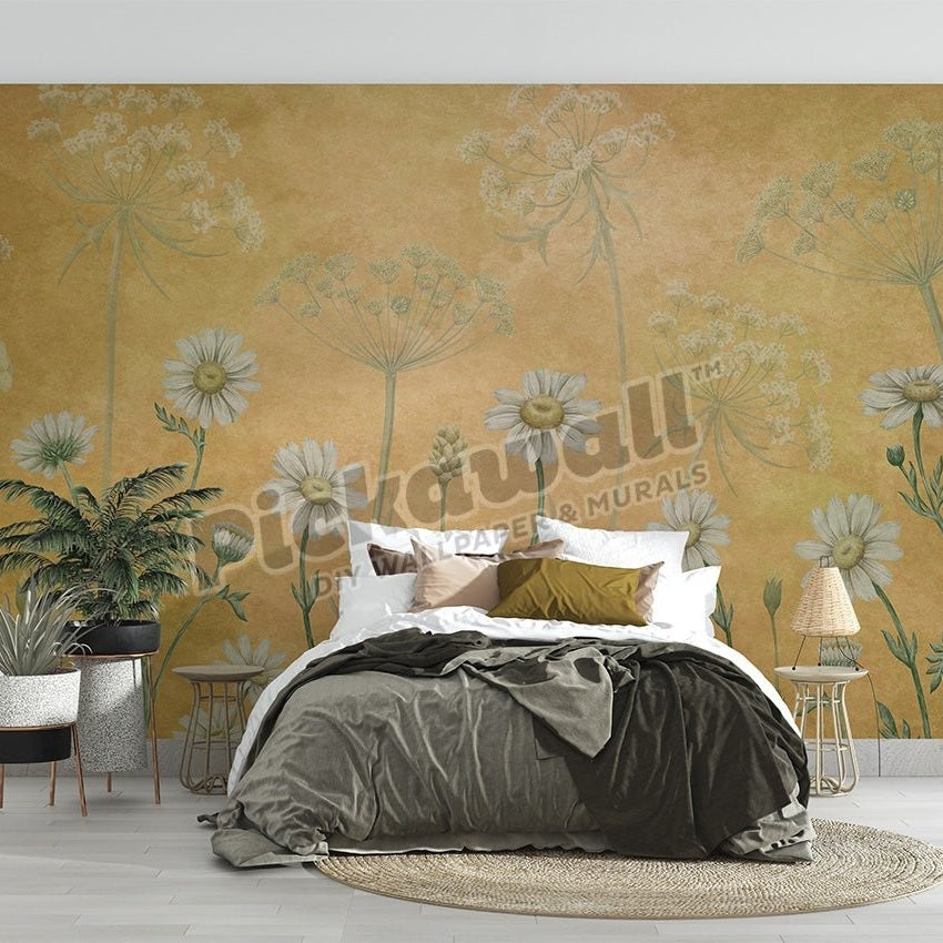 Dazzling Daisies Yellow - Green by Sir Edward - Pickawall