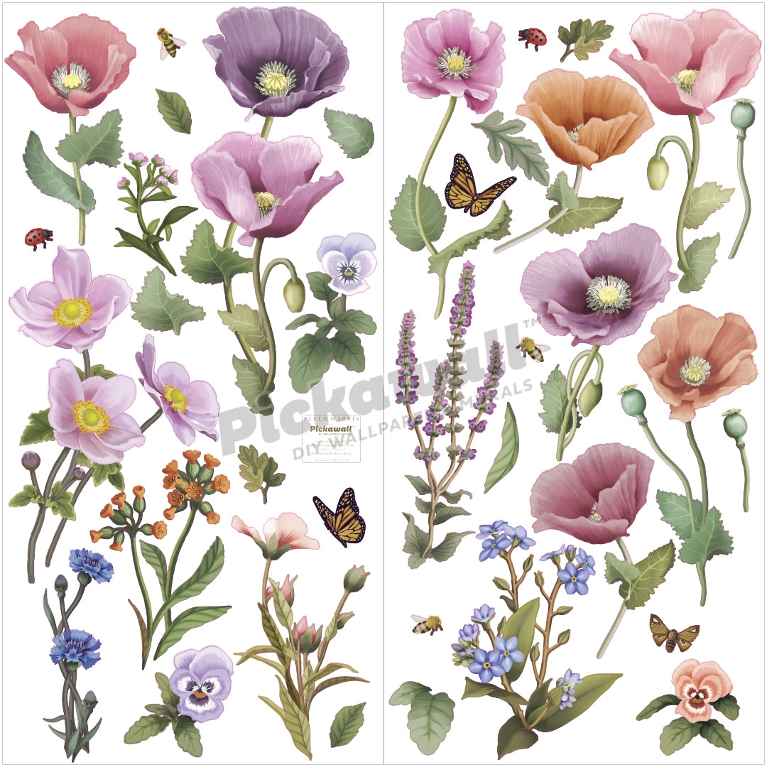 'Garden of Dreams - Flowers' Decals by Fleur Harris - Garden of Dreams Flowers Large Decal Set by Fleur Harris image