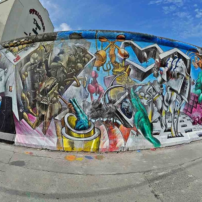 East Side Gallery' a part of Berlin Wall painted after the reunification, Germany, Berlin - Pickawall