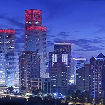 evening cityscape of Beijing CBD area - Pickawall