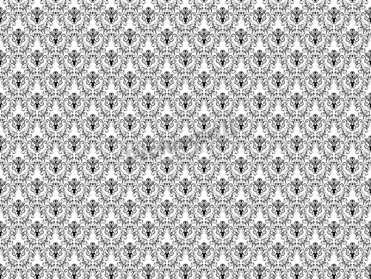 Damask Pattern - White and Black