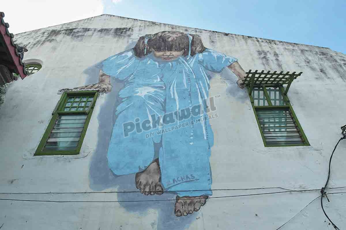 Famous Street art on Penang Island, Georgetown - Malaysia