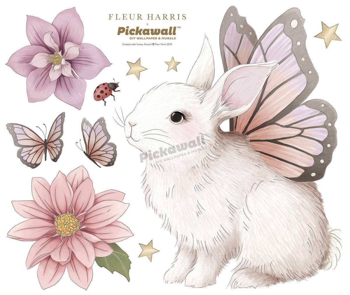 'Flutterbunny' icon Decals by Fleur Harris - Pickawall