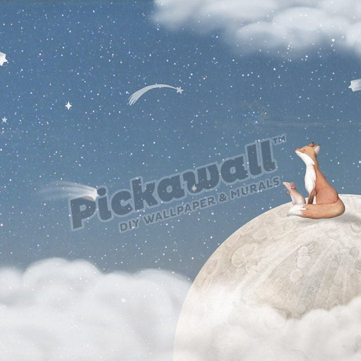 Fox and the Moon Blue by Oliver Robins - Pickawall