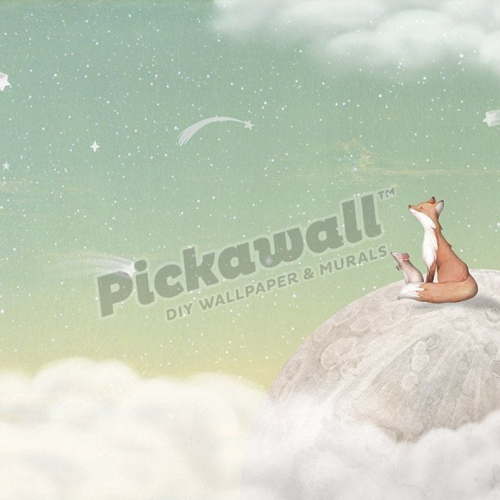 Fox and the Moon Green by Oliver Robins - Pickawall