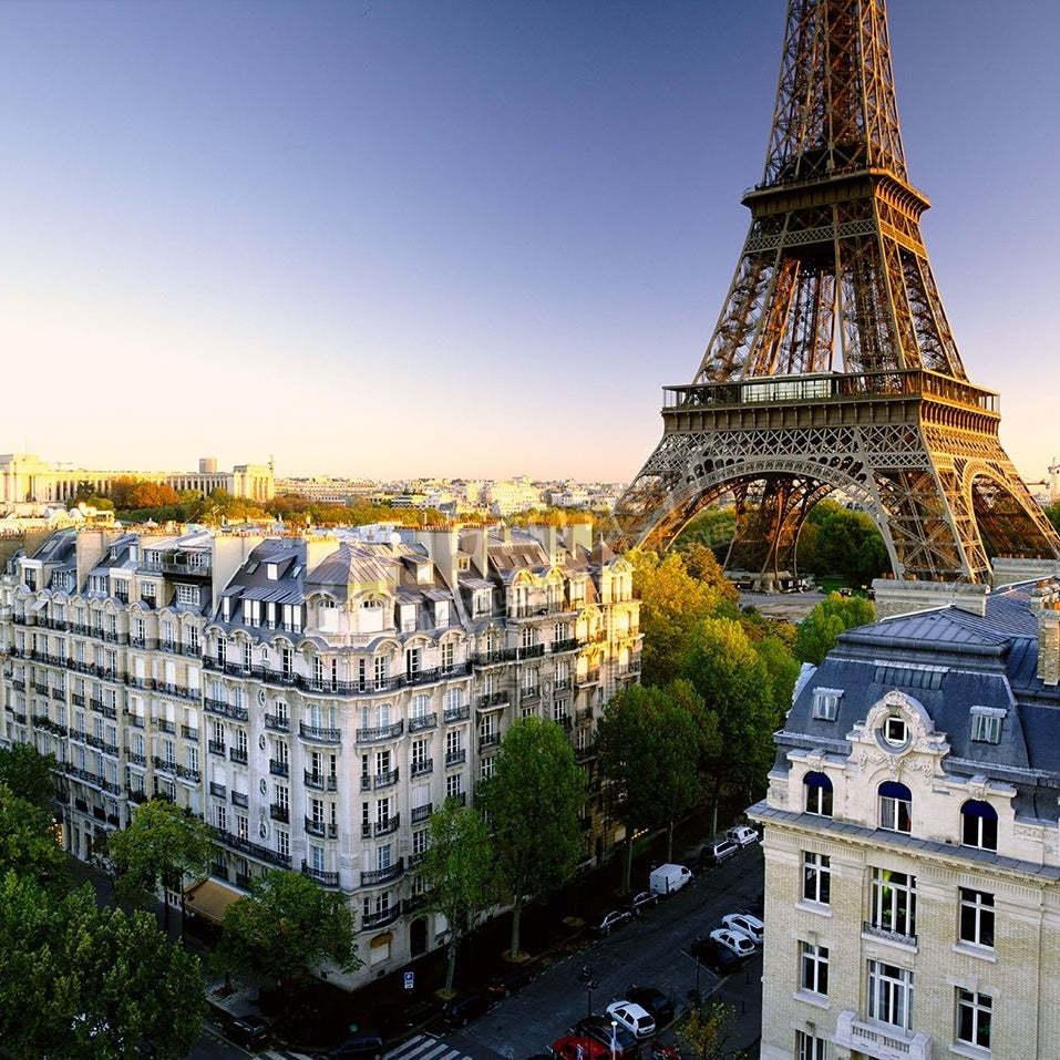 FRANCE PARIS EIFFEL TOWER VIEWED OVER ROOFTOPS - Pickawall