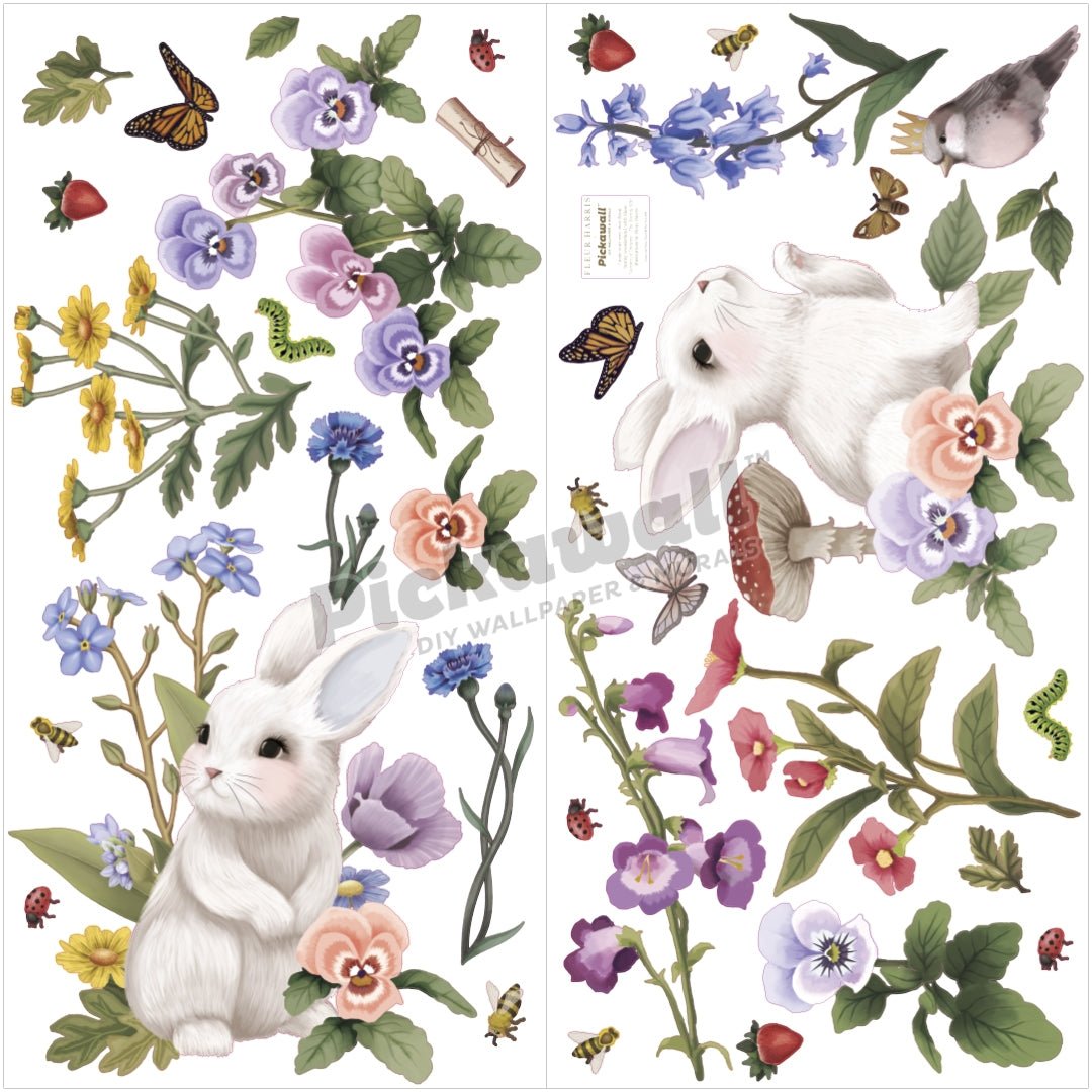 'Garden of Dreams - Bunny' Decals by Fleur Harris - Pickawall