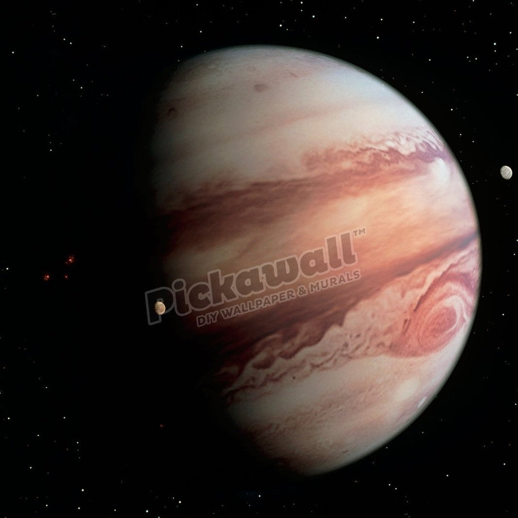 Gas giant planet Jupiter and two of its moons - Pickawall