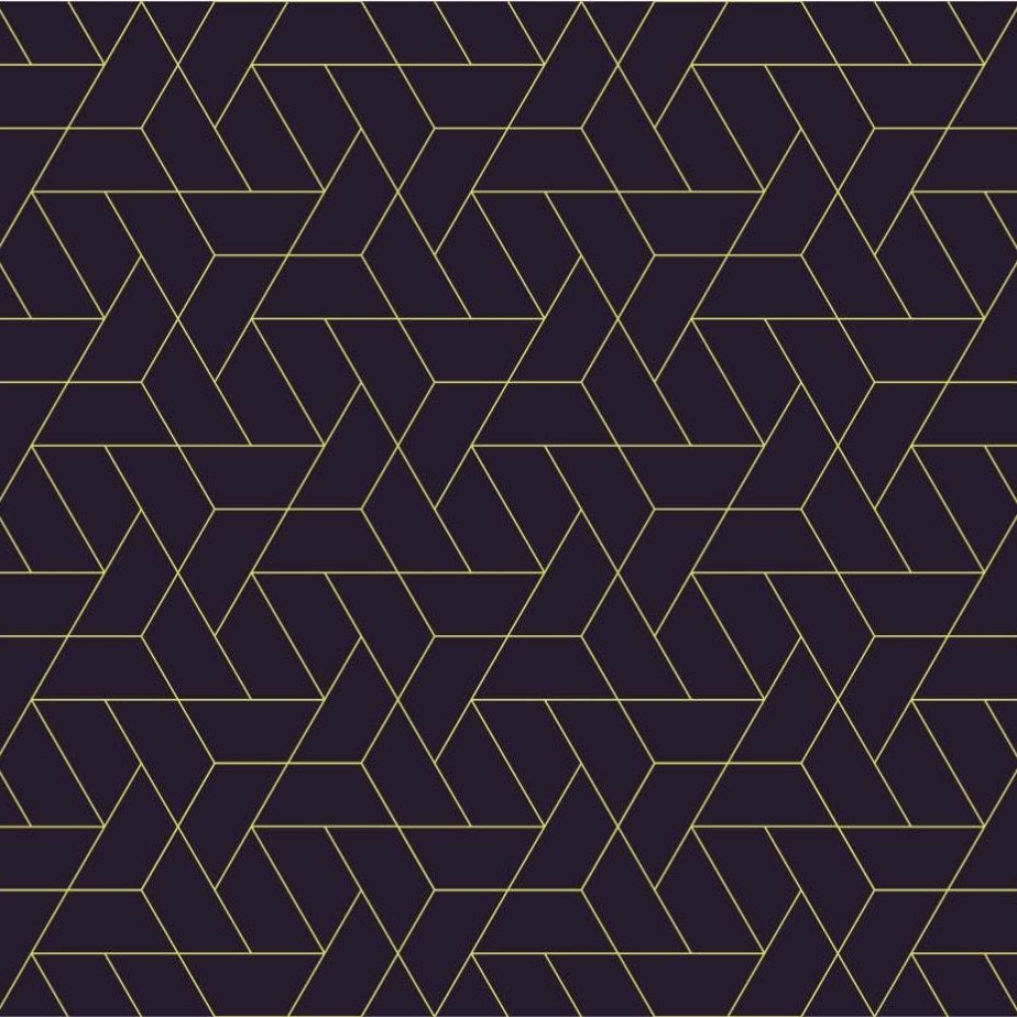 Geometric Grid design purple and gold - Pickawall