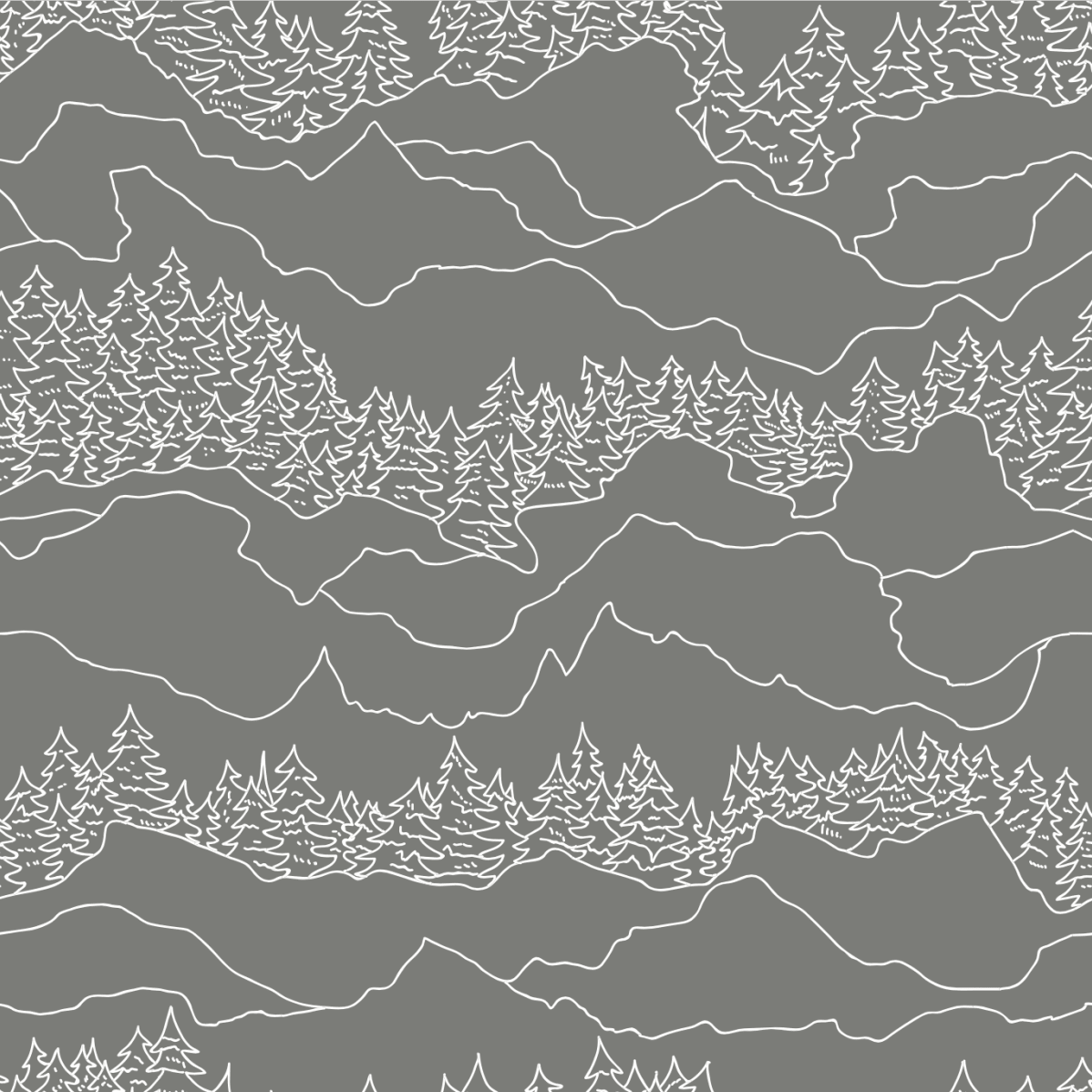 Grey Mountains and Trees - Pickawall