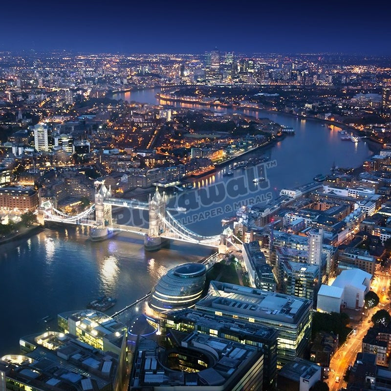 London at night with urban architectures and Tower Bridge - Pickawall
