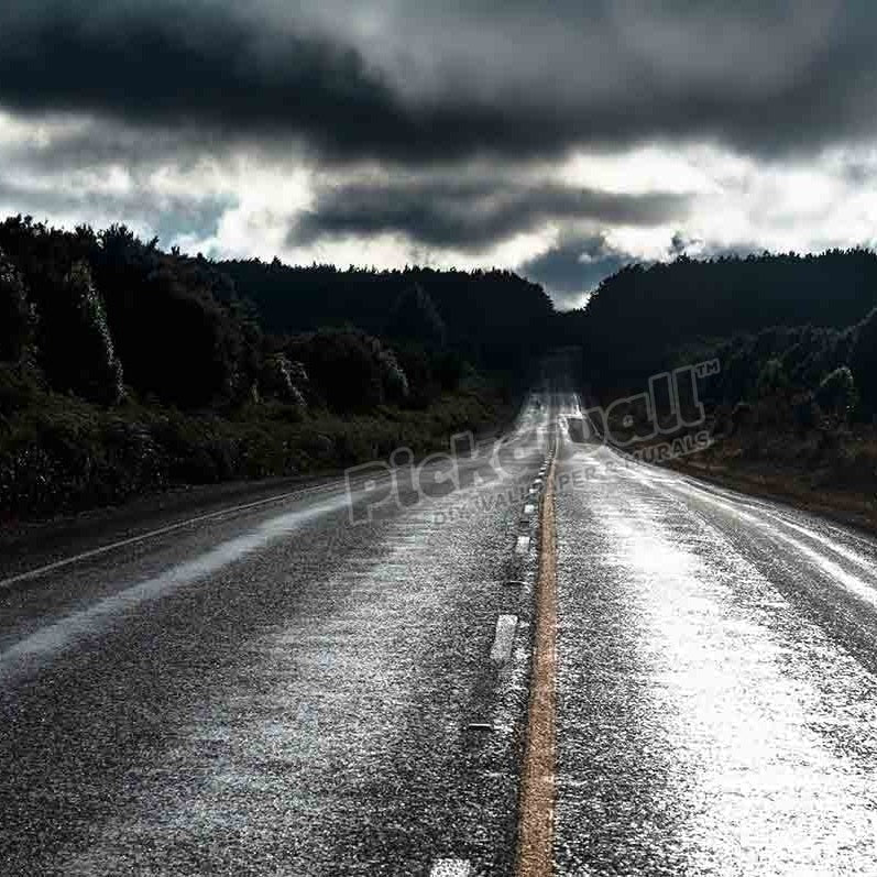 Paved road in rural landscape - Pickawall