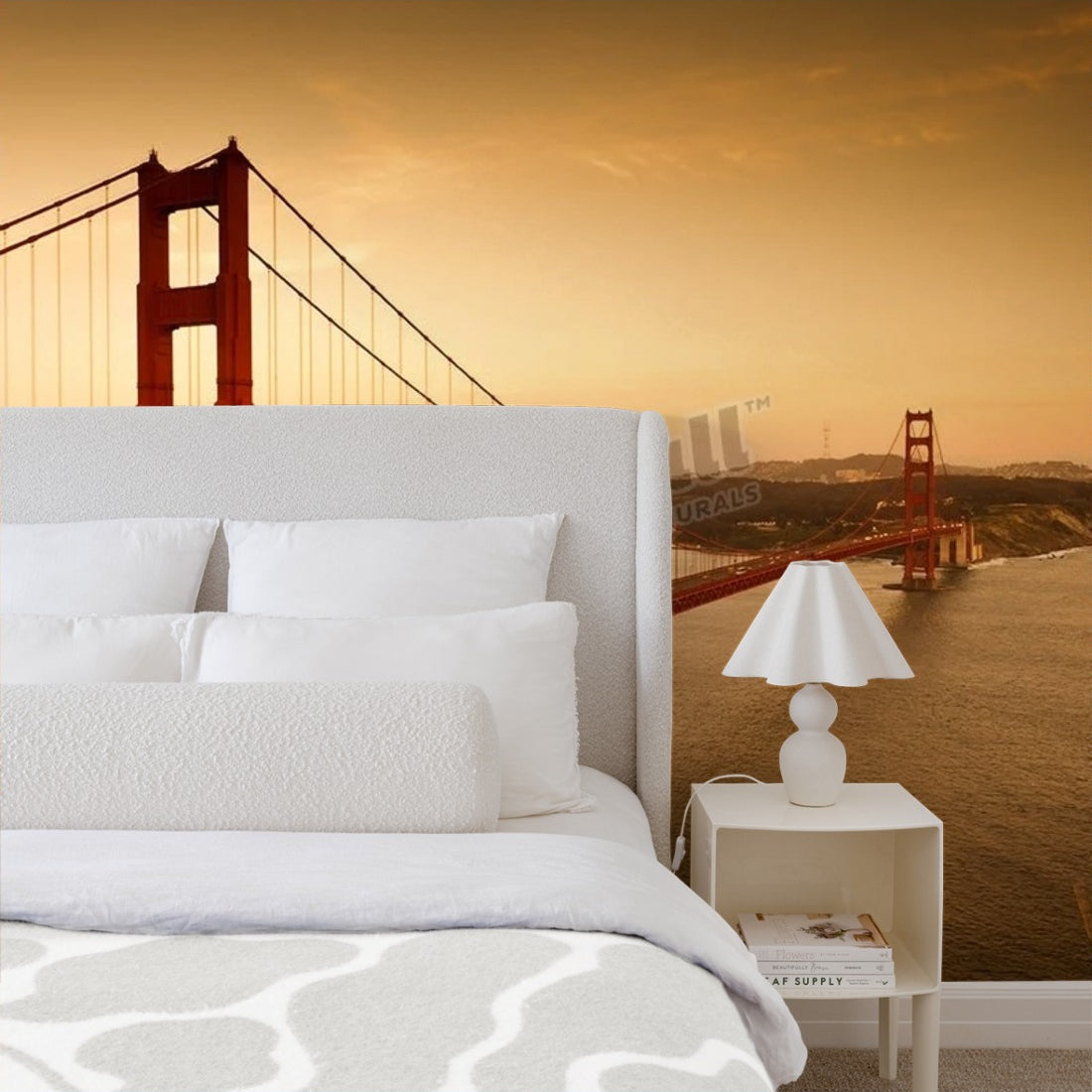 The Golden Gate, San Francisco wallpaper in a bedroom - Pickawall