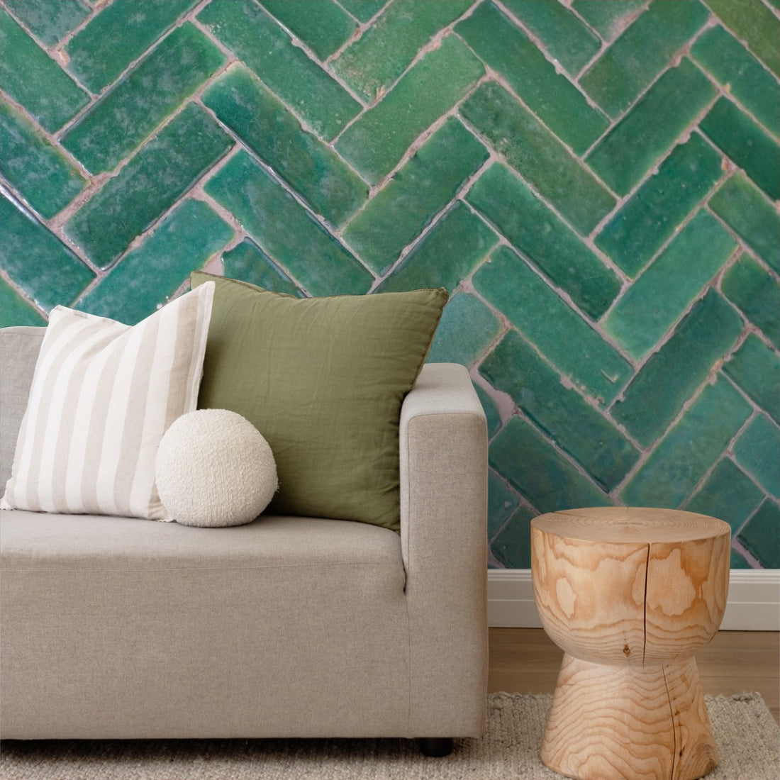 Zellij Tile in palace wallpaper in a living room - Pickawall
