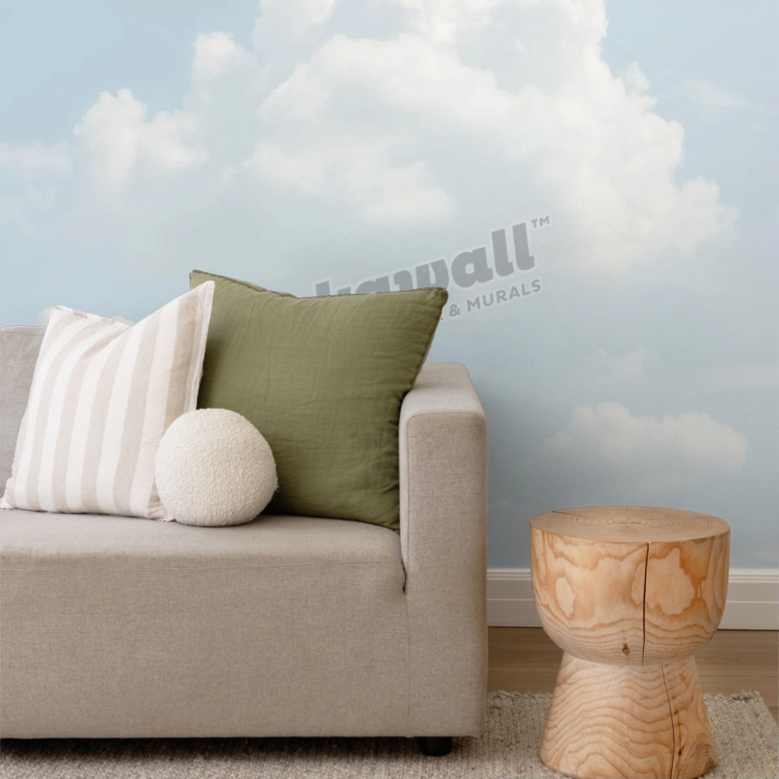 Clouds in the sky wallpaper in a living room - Pickawall