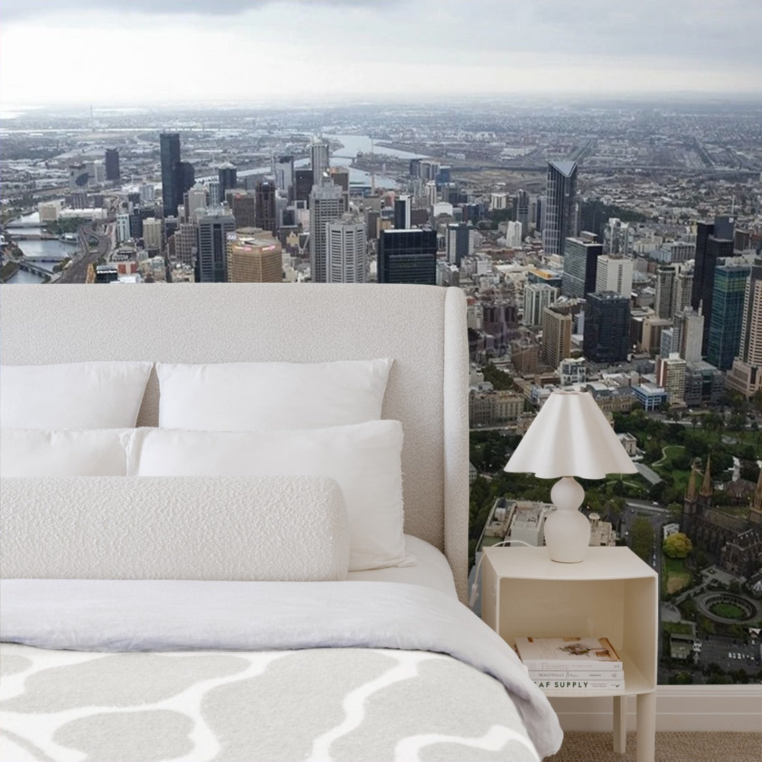 Australia, Victoria, Melbourne city, elevated view wallpaper in a bedroom - Pickawall