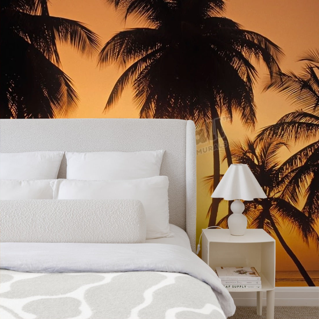 Pigeon Point Tobago wallpaper in a bedroom - Pickawall