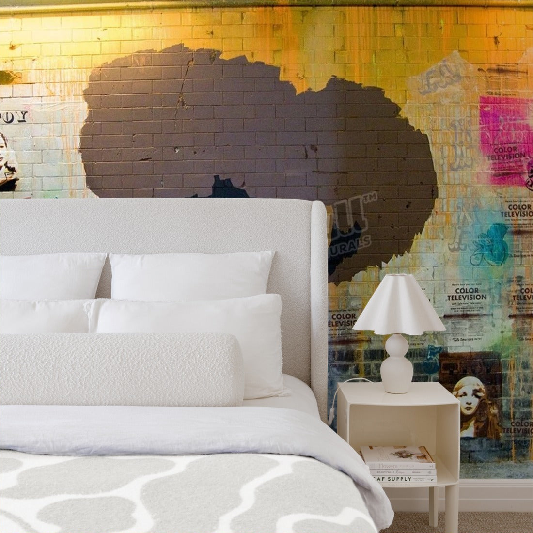 Color Television by BTOY, London wallpaper in a bedroom - Pickawall