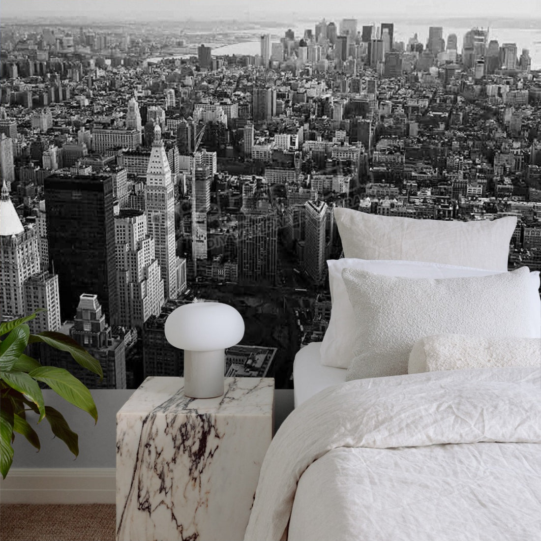 Empire State Building, New York City wallpaper in a bedroom - Pickawall