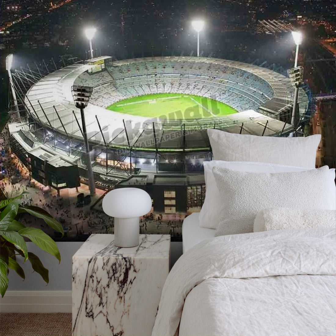 Aerial Melbourne Cricket Ground, MCG, Australia. wallpaper in a bedroom - Pickawall