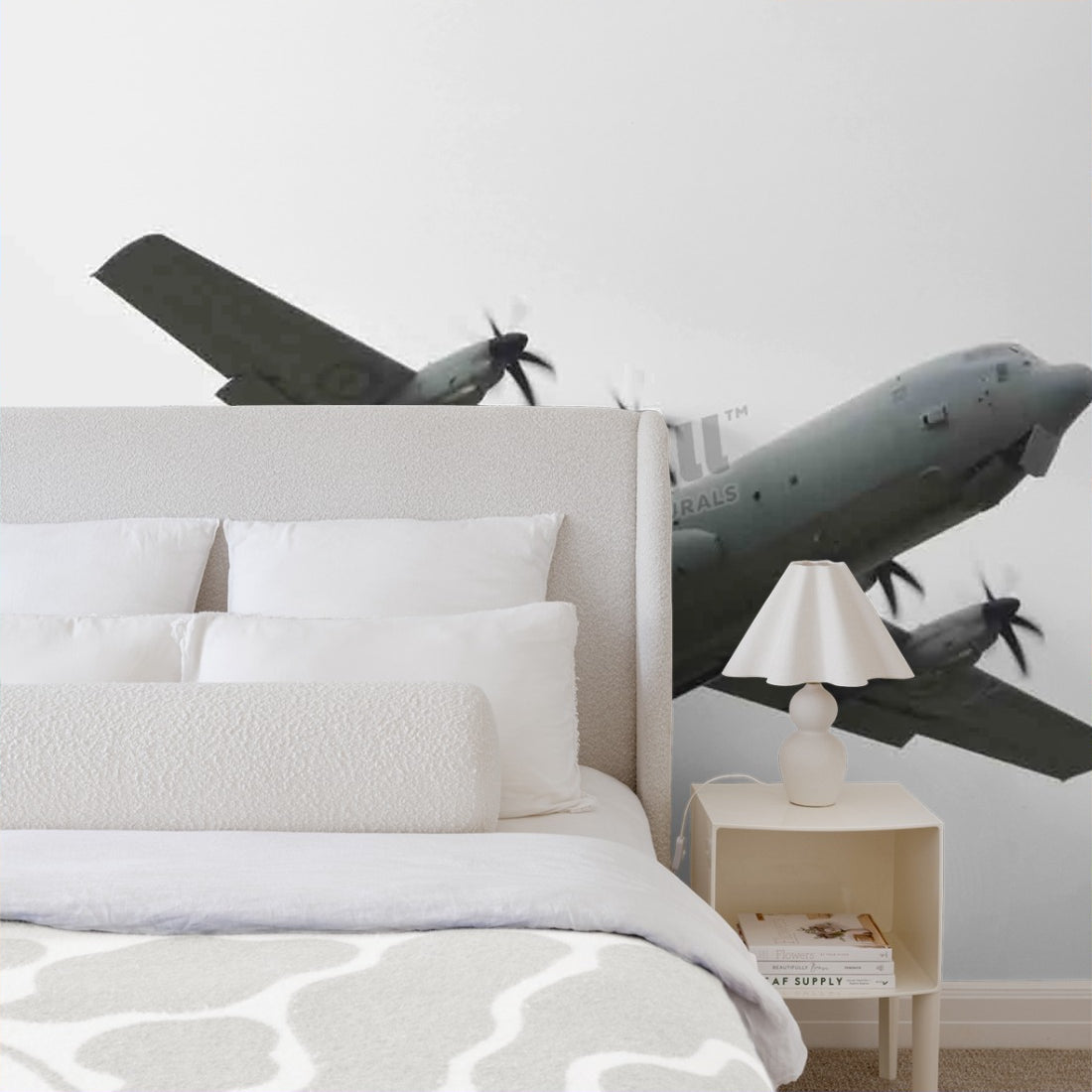 Royal Australian Air Force C-130J-30 Hercules take-off from it's homebase RAAF Richmond in New South Wales. Australia wallpaper in a bedroom - Pickawall