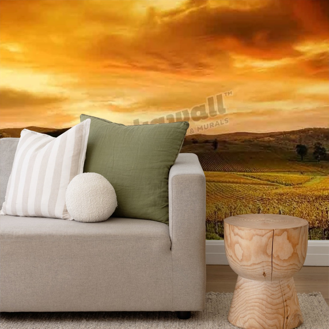vineyard in South Australia wallpaper in a living room - Pickawall