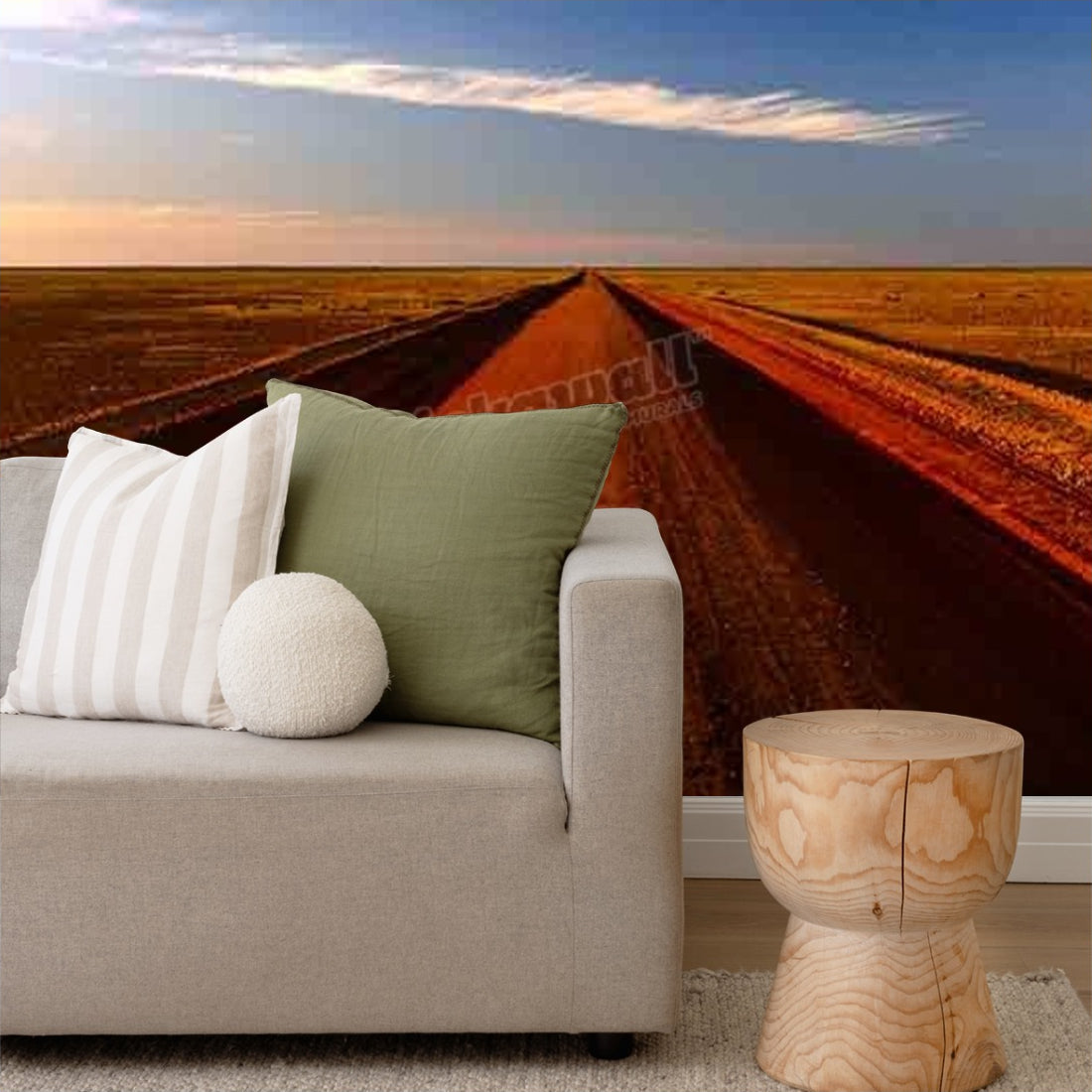 Outback road, Australia wallpaper in a living room - Pickawall