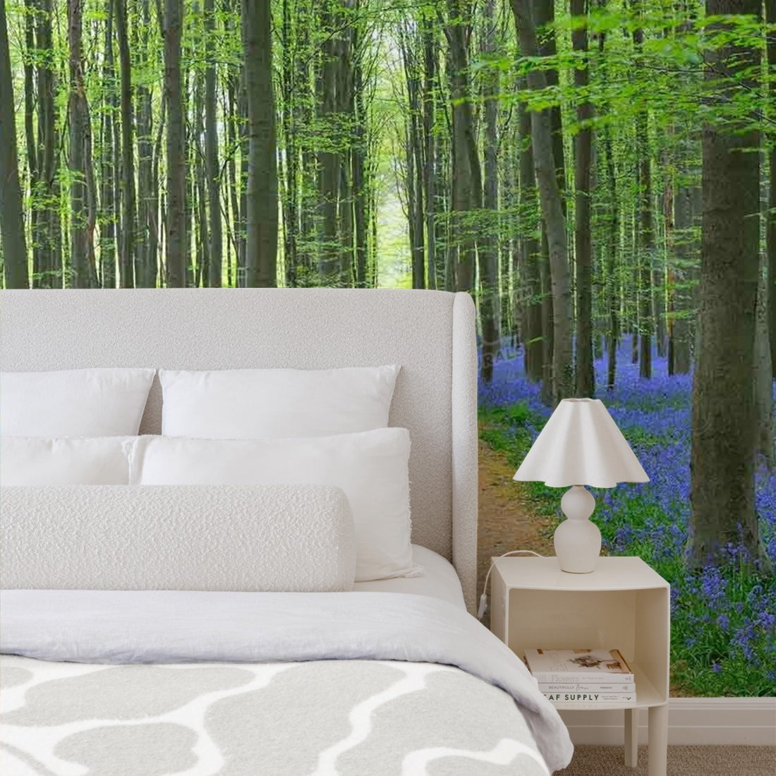 Path through Beech Forest wallpaper in a bedroom - Pickawall