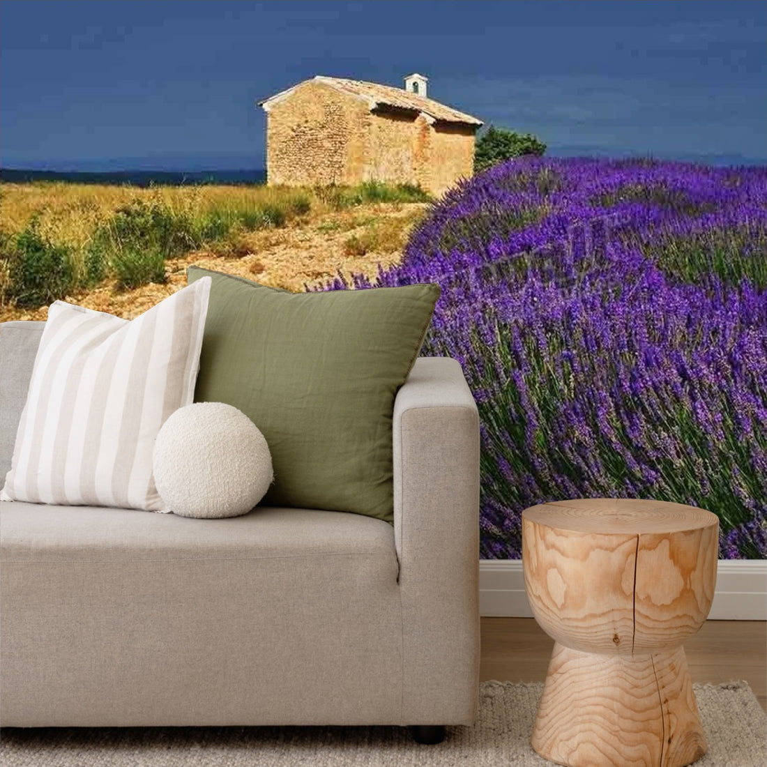 Entrevennes, Provence, France wallpaper in a living room - Pickawall