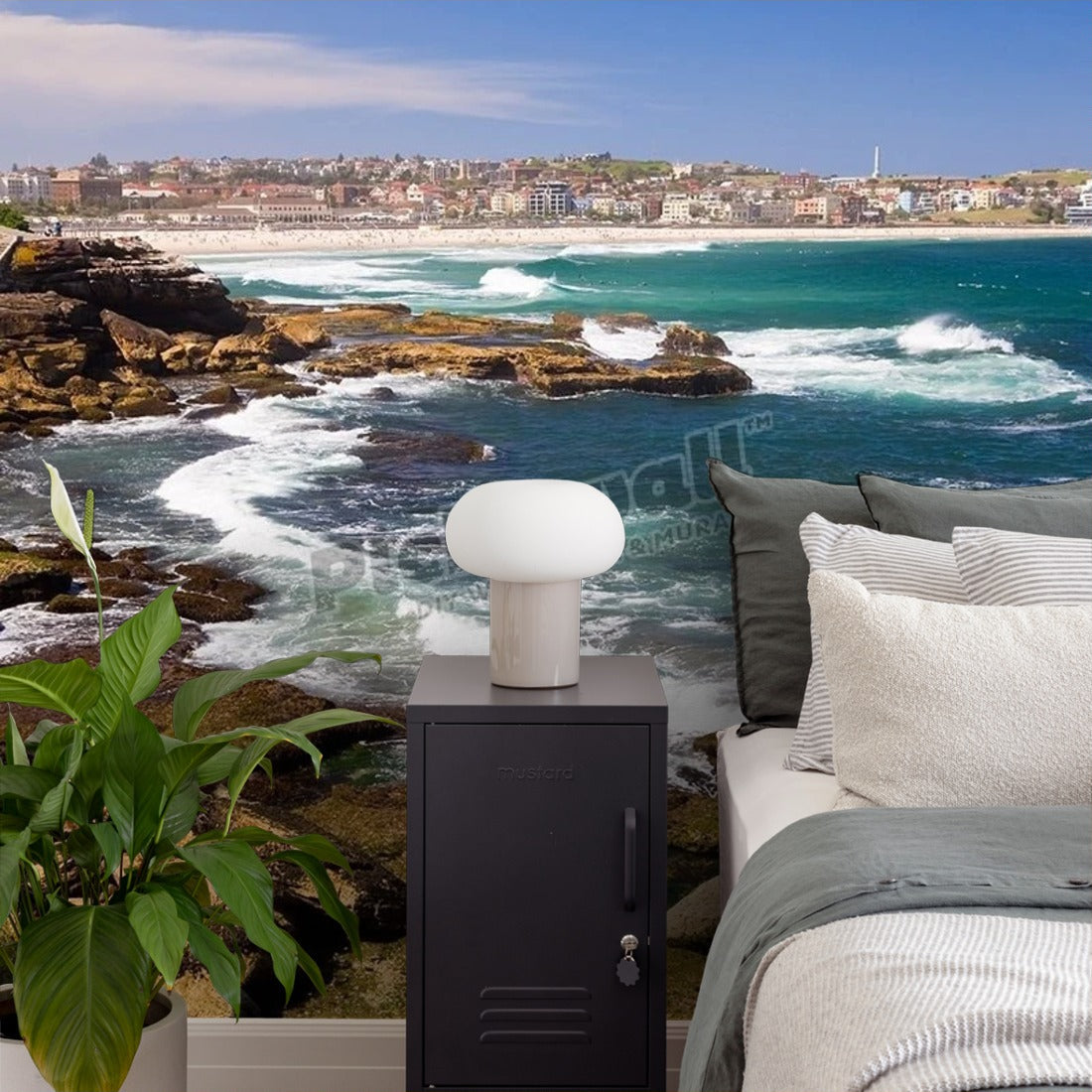 Bondi Beach, Sydney Summer wallpaper in a bedroom - Pickawall