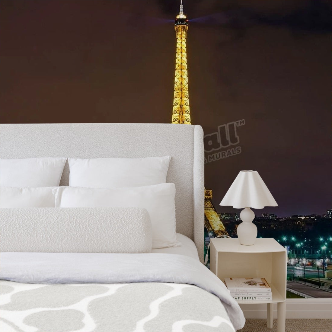 Eiffel Tower wallpaper in a bedroom - Pickawall