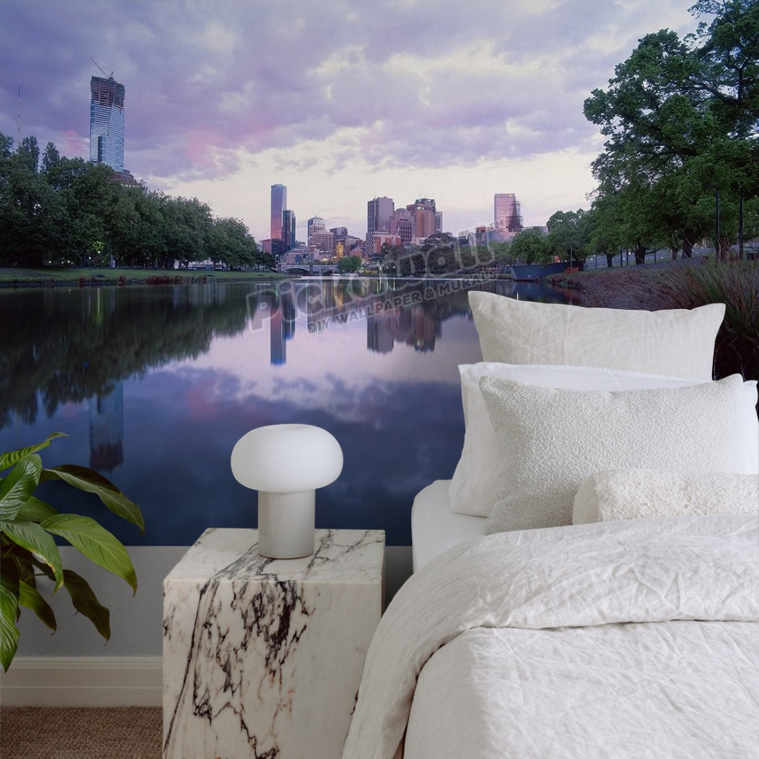 Yarra river, Melbourne wallpaper in a bedroom - Pickawall