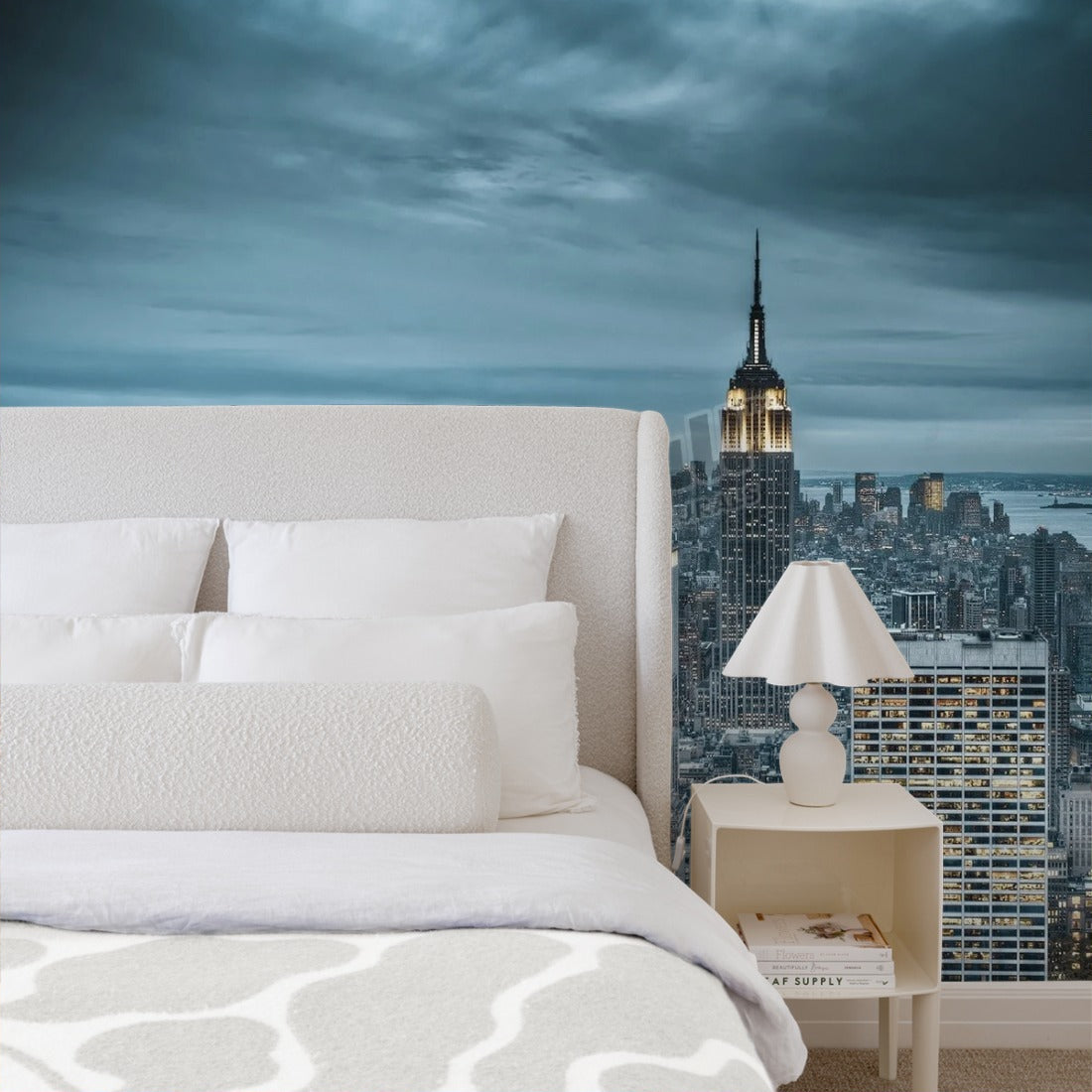 Manhattan Dusk wallpaper in a bedroom - Pickawall