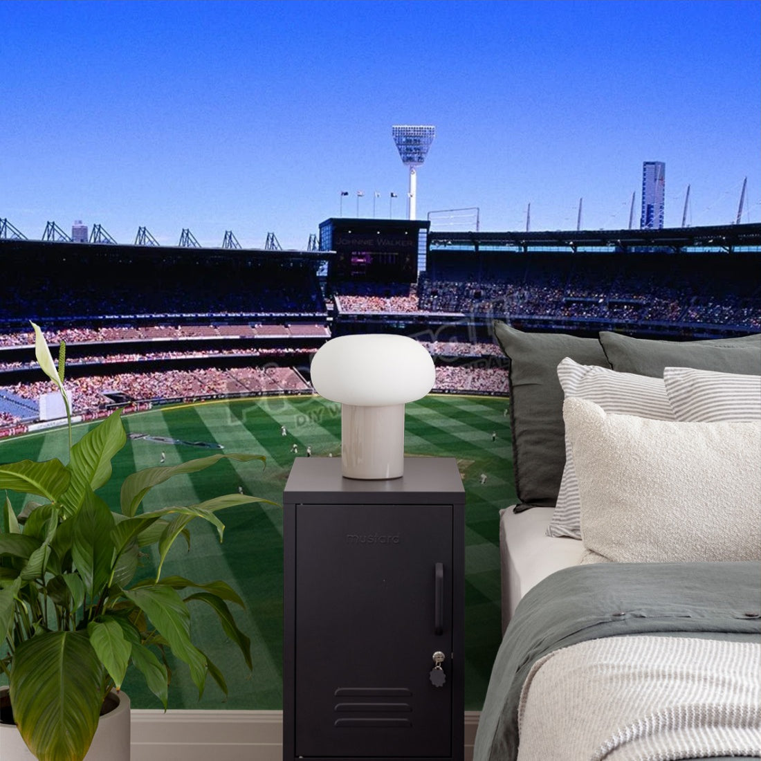 Melbourne Cricket Ground on Boxing Day wallpaper in a bedroom - Pickawall