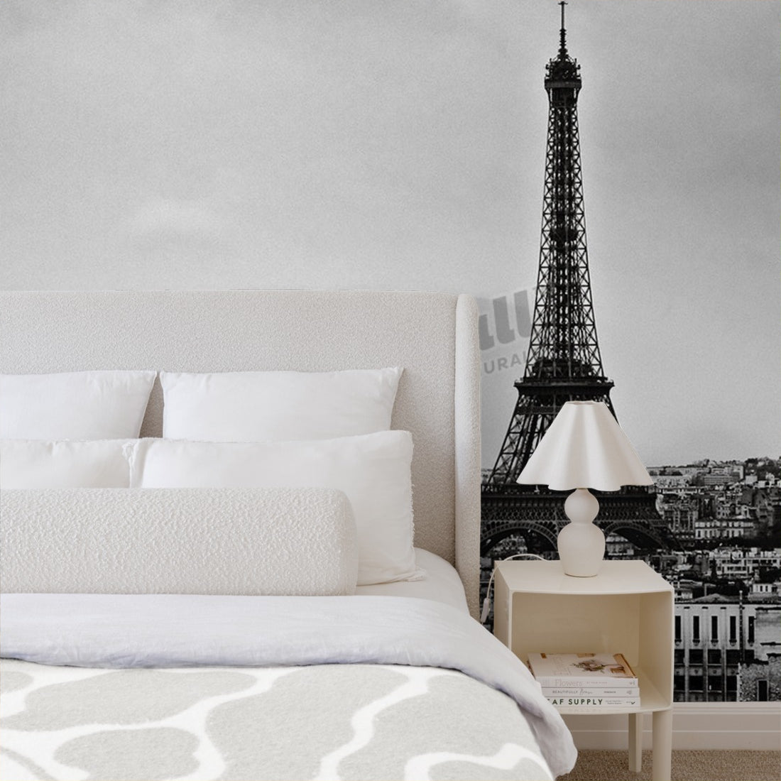 Paris Romancce wallpaper in a bedroom - Pickawall