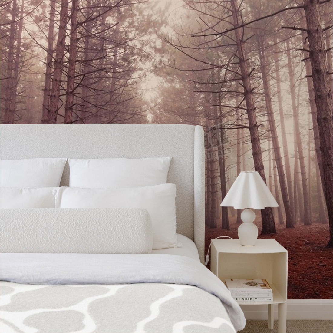 Enchanted forest wallpaper in a bedroom - Pickawall