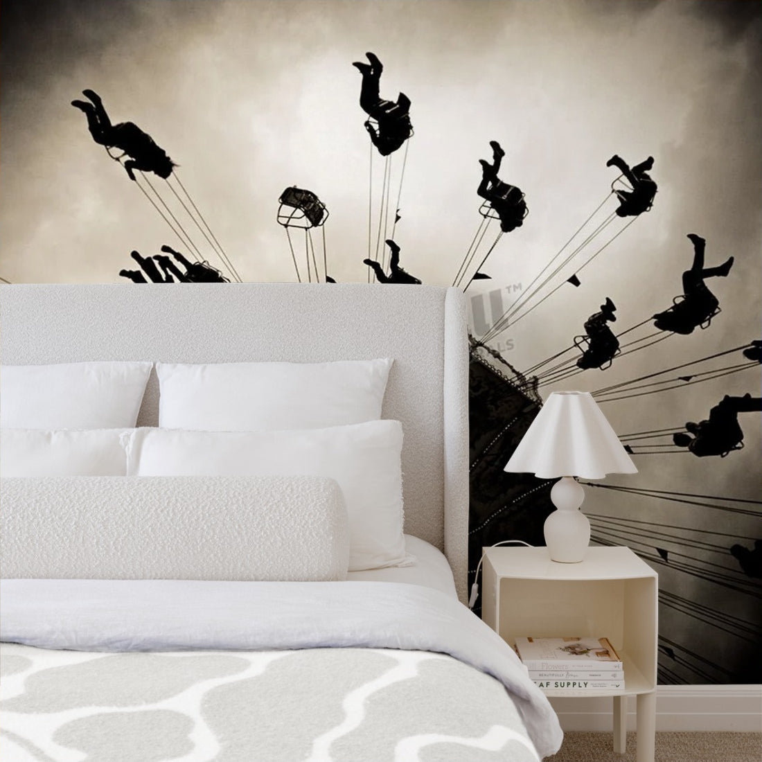 Black and White Photography - Swing wallpaper in a bedroom - Pickawall