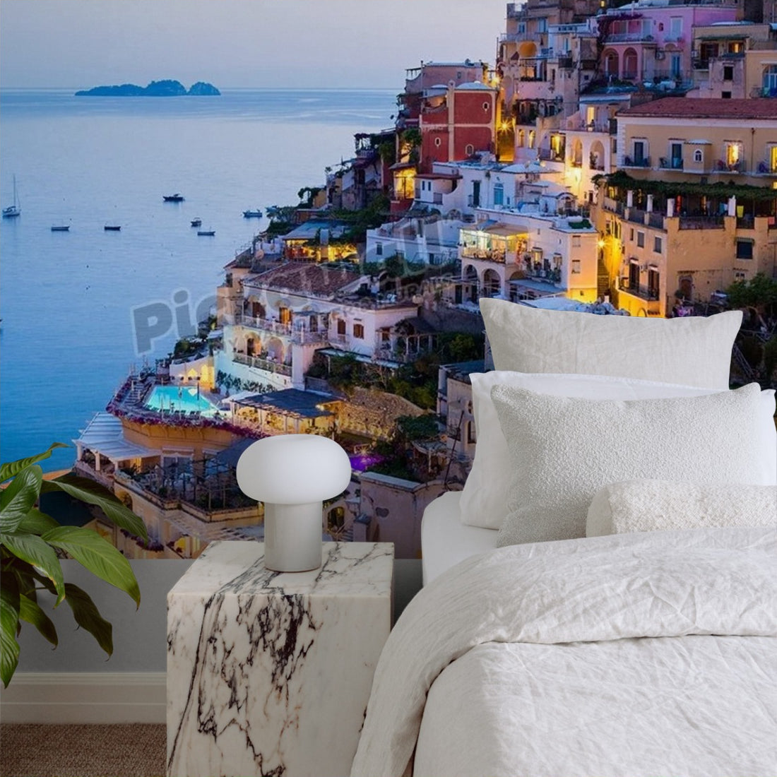 Positano wallpaper in a bedroom - Pickawall