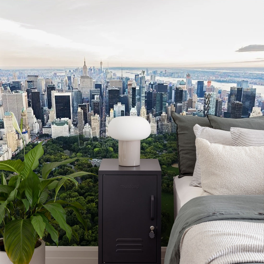 Central Park, New York City wallpaper in a bedroom - Pickawall