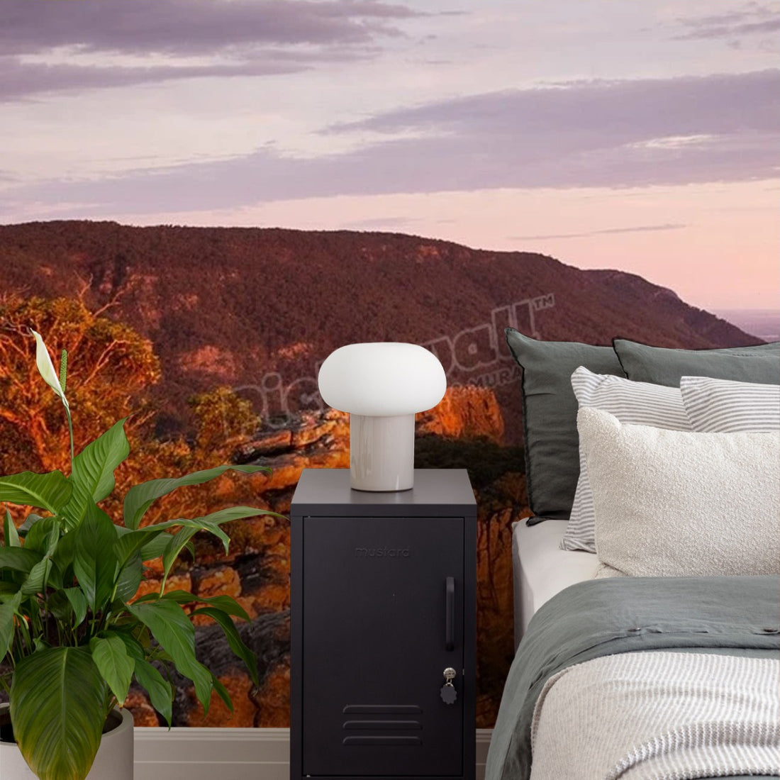 Grampians Cliff Face wallpaper in a bedroom - Pickawall