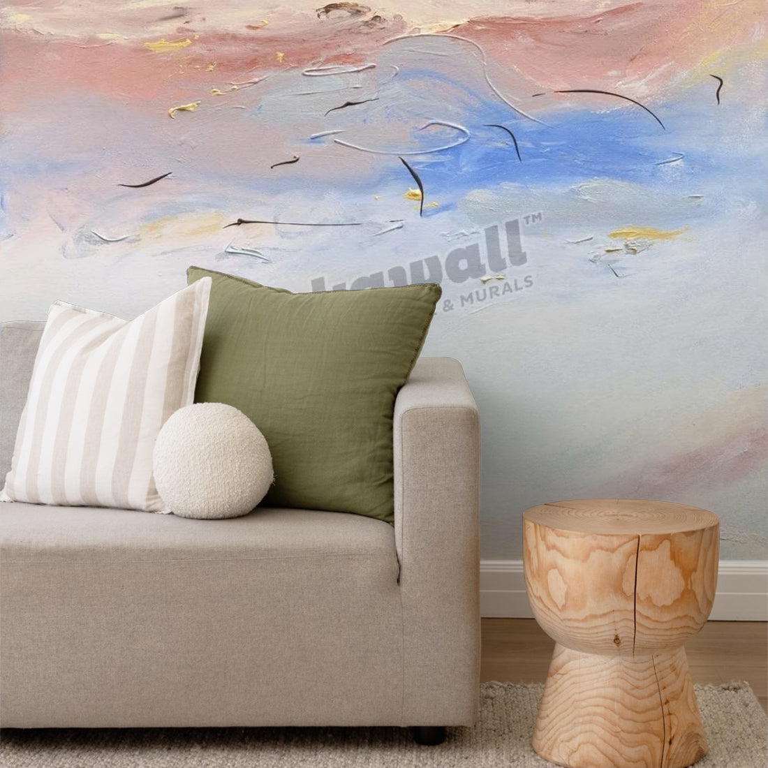 Heavenly Moment wallpaper in a living room - Pickawall