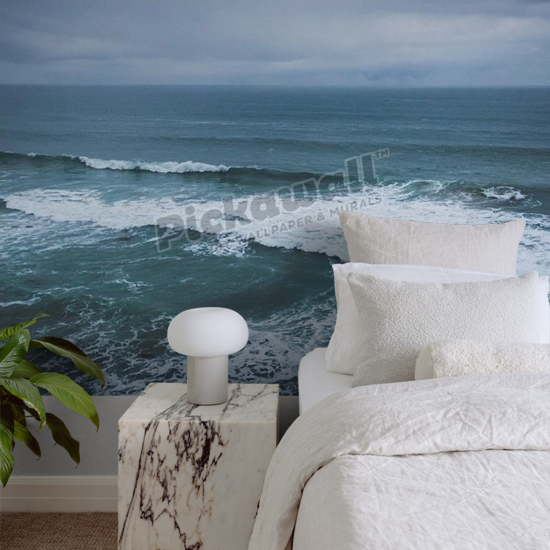 Stormy Waves, Flinders wallpaper in a bedroom - Pickawall