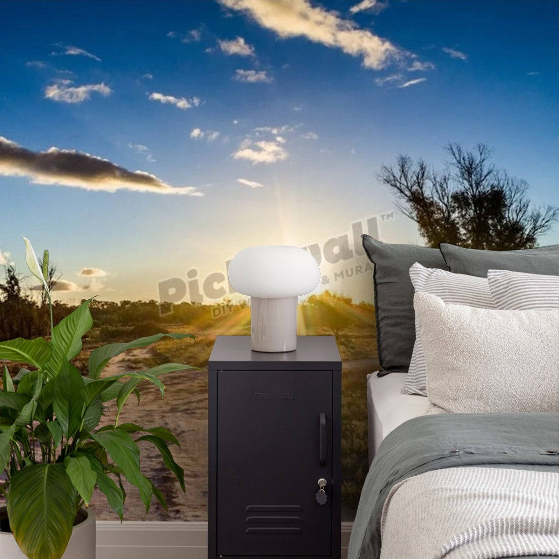 Racecourse Sunset, Mildura wallpaper in a bedroom - Pickawall