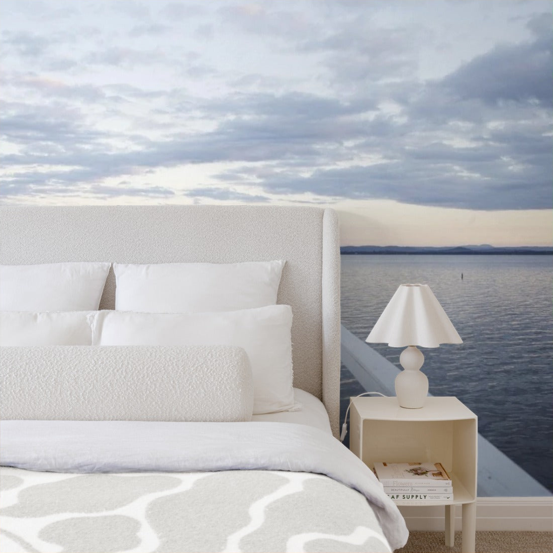 The Jetty at Long Jetty wallpaper in a bedroom - Pickawall